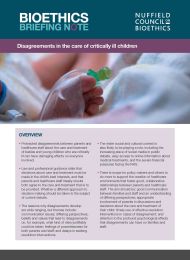Disagreements in the care of critically ill children cover