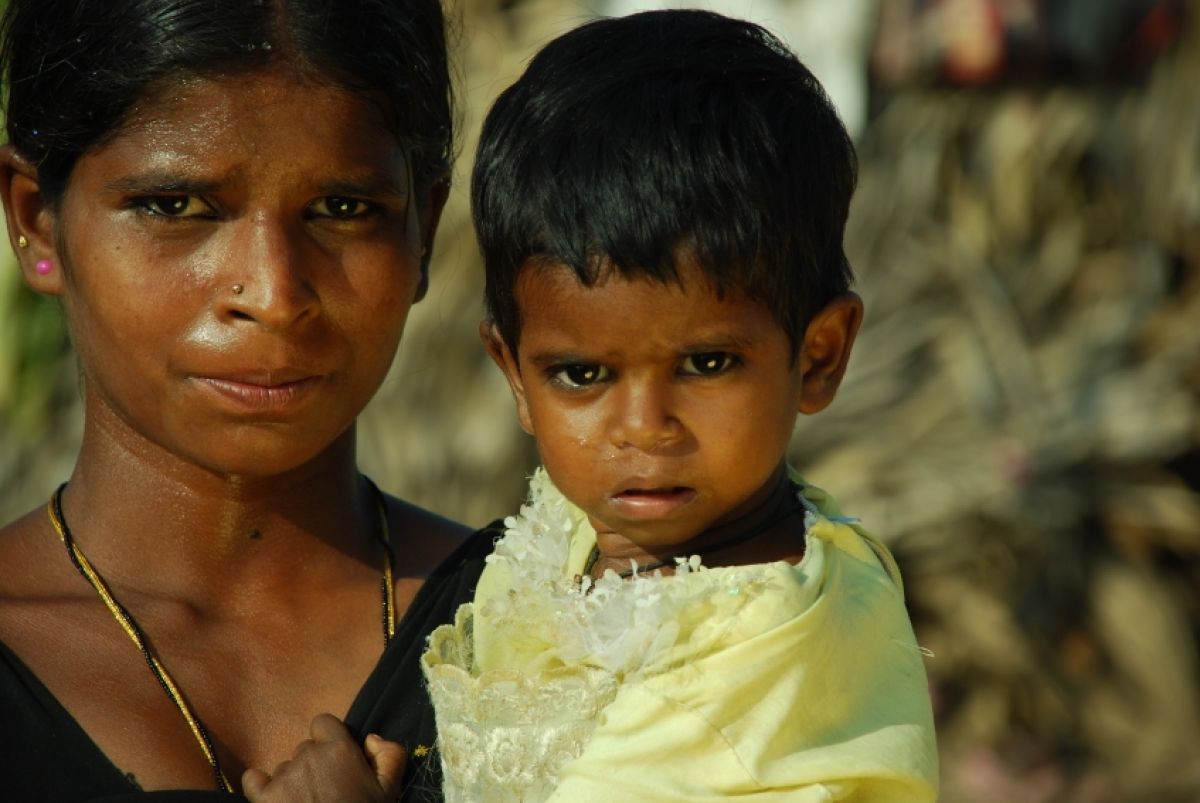 Indian mother and child